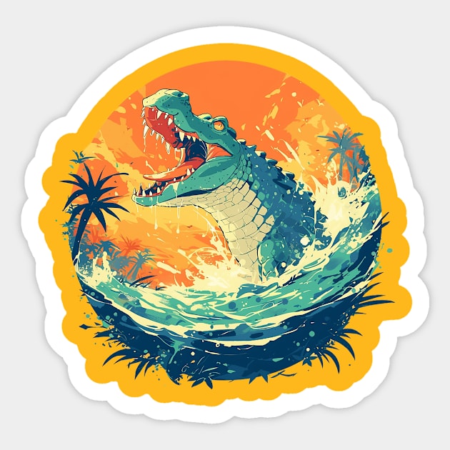 crocodile Sticker by peterdoraki